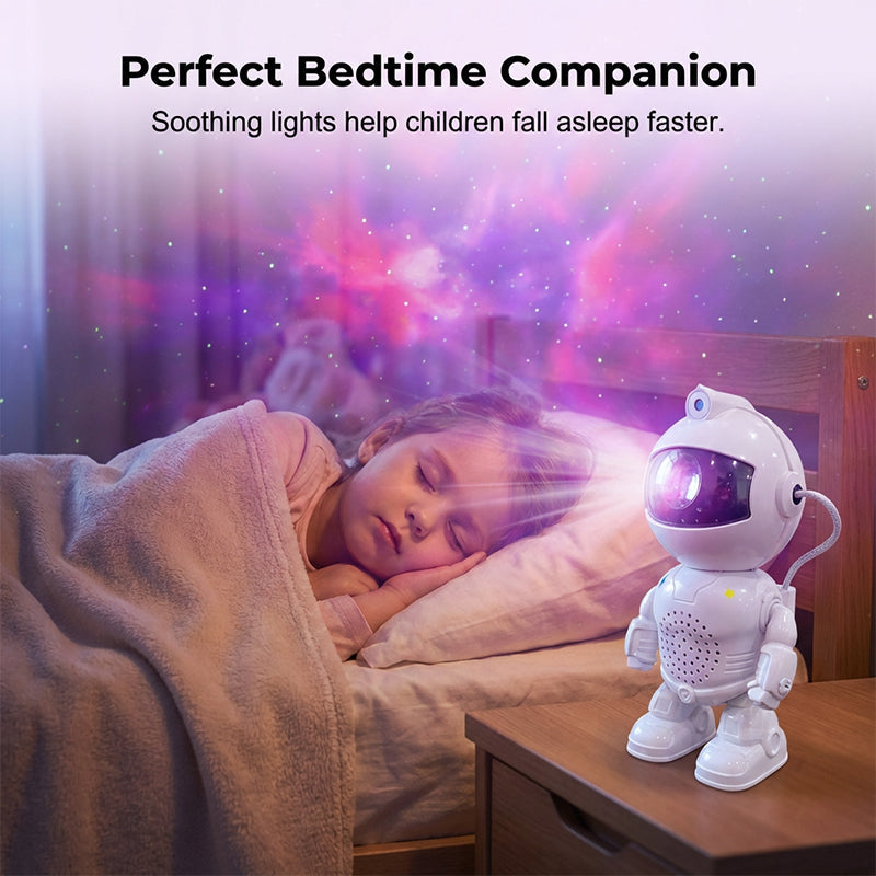 Robot Astronaut Starry Sky Projektor med Bluetooth-högtalare