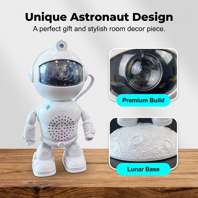 Robot Astronaut Starry Sky Projektor med Bluetooth-högtalare