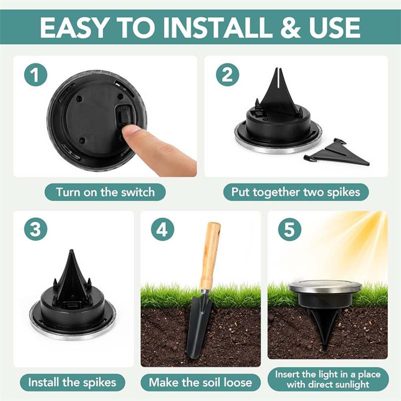 Utomhus Vattentät Solar Ground Light - 2 Pack / Set