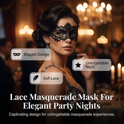 Spetsmaskeradmask för eleganta festkvällar