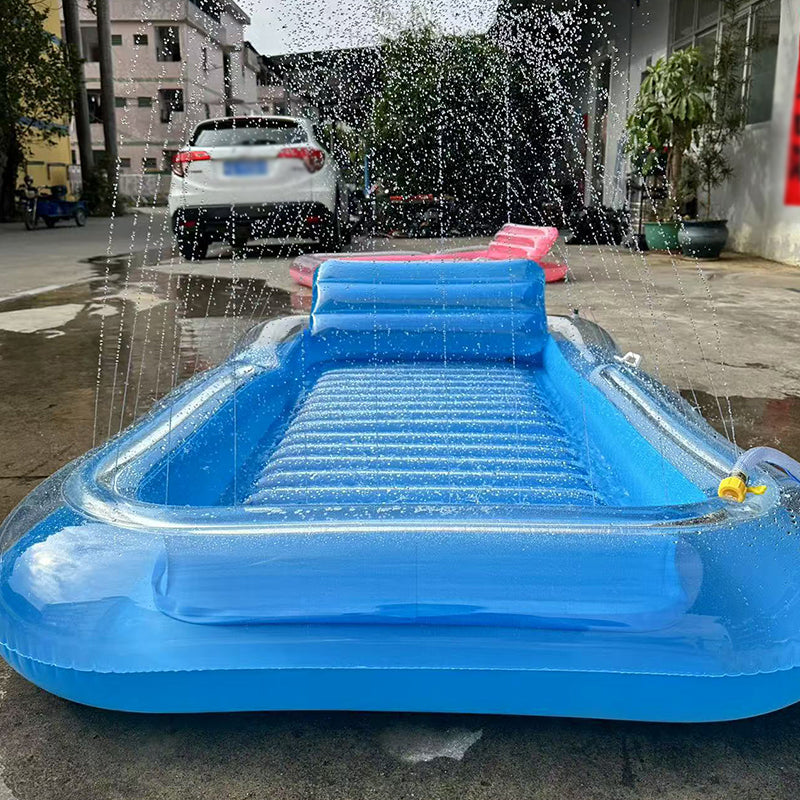 Uppblåsbar Tanning Pool Lounger Float med kudde
