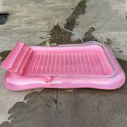 Uppblåsbar Tanning Pool Lounger Float med kudde