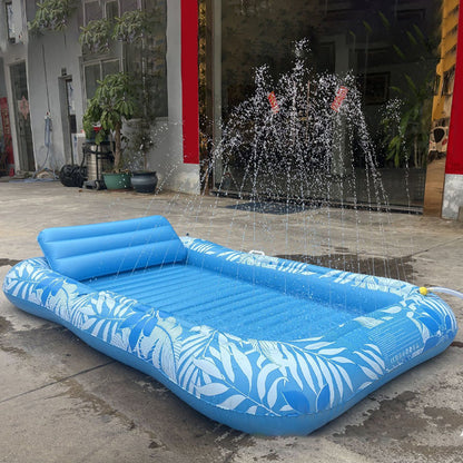 Uppblåsbar Tanning Pool Lounger Float med kudde