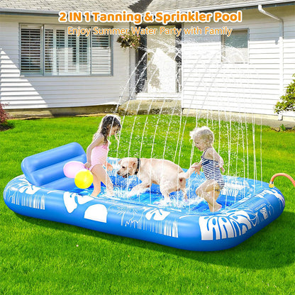 🏊 50% RABATT! 🥳 Uppblåsbar Solsäng med Automatisk Spraykylnö & Avtagbar Kudde – Dryckeshållare & Säkerhetshandtag – Perfekt för Trädgård, Pool eller Strand – Idealisk för Två Vuxna 💦