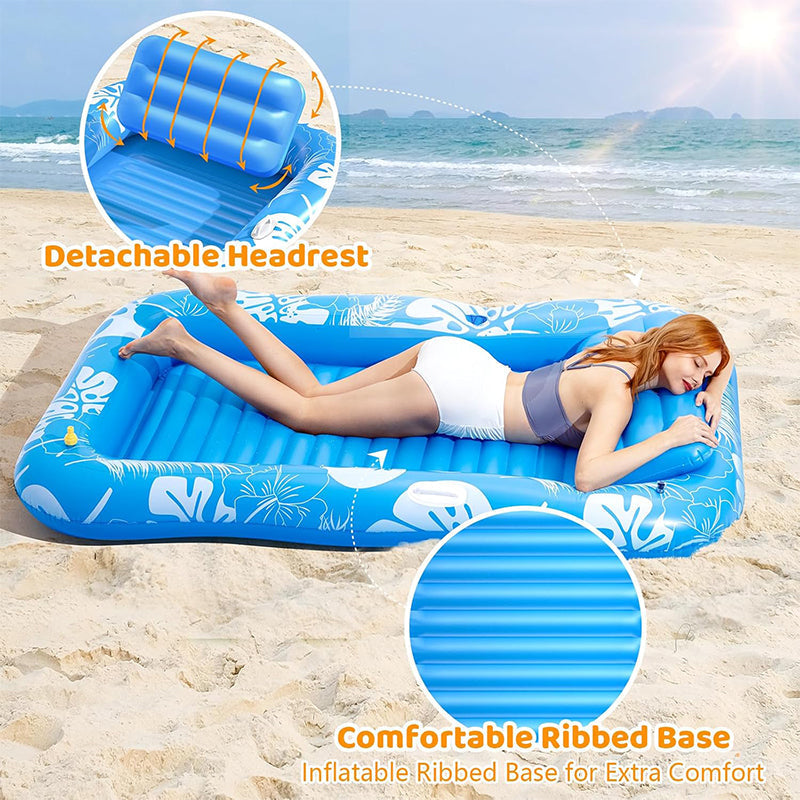 🏊 50% RABATT! 🥳 Uppblåsbar Solsäng med Automatisk Spraykylnö & Avtagbar Kudde – Dryckeshållare & Säkerhetshandtag – Perfekt för Trädgård, Pool eller Strand – Idealisk för Två Vuxna 💦