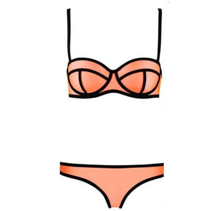 Sexigt bikiniset i färgblock för damer