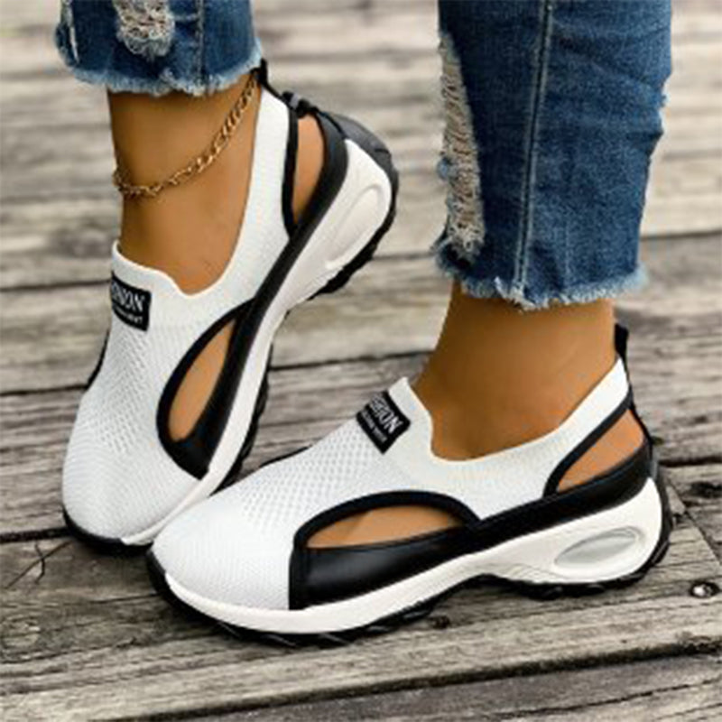 Andningsbara slip-on-skor med utskärningar för kvinnor