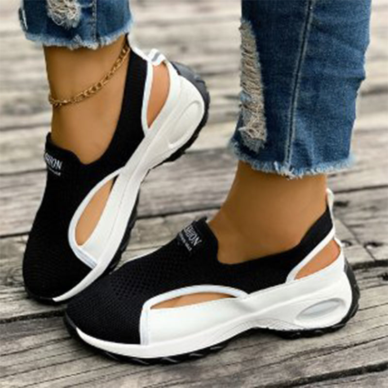Andningsbara slip-on-skor med utskärningar för kvinnor