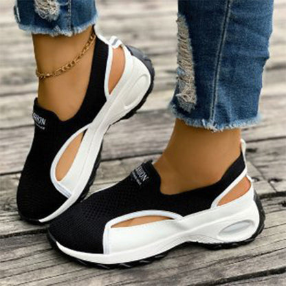 Andningsbara slip-on-skor med utskärningar för kvinnor