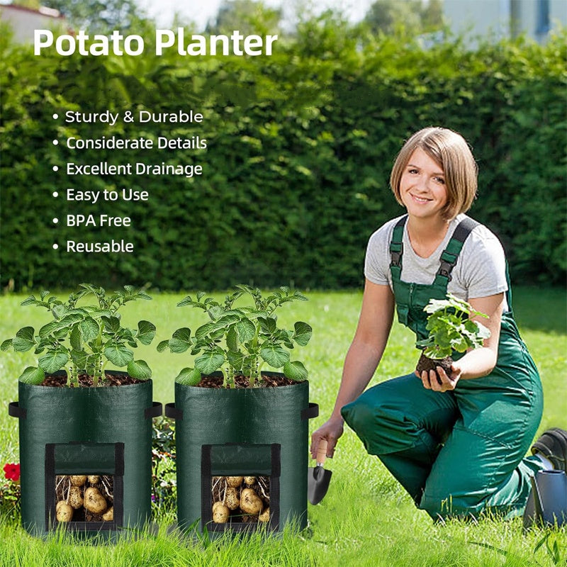PE Potatis växa väska med skördklappa