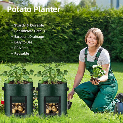 PE Potatis växa väska med skördklappa