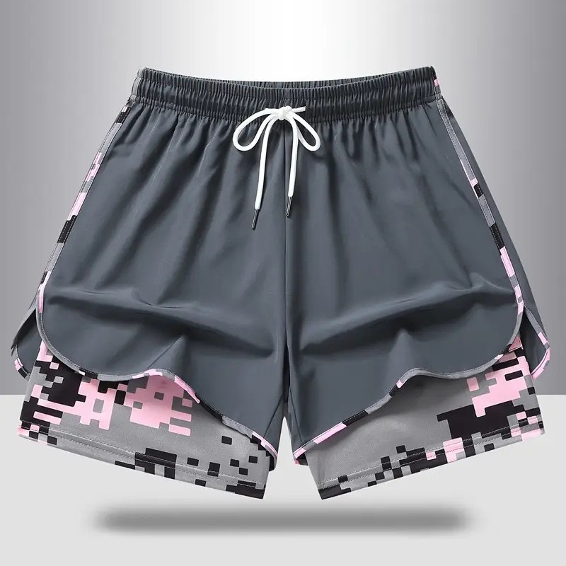 Damavslappnad sportshorts med inbyggt underlägg