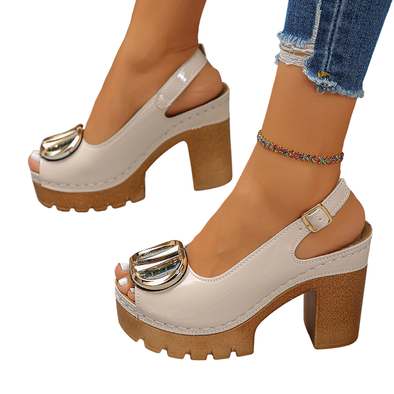 Elegant Peep-Toe spänne hälade sandaler