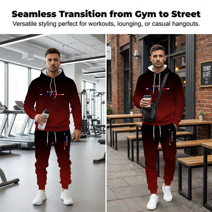 🎁 Nyhet 💥 Herr Gradient Tracksuit - Hätttröja och Joggingbyxor