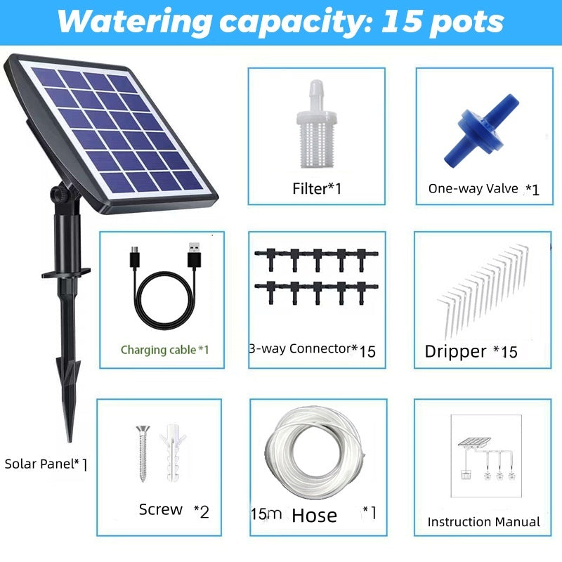 Solenergipowered automatisk droppvattensystem
