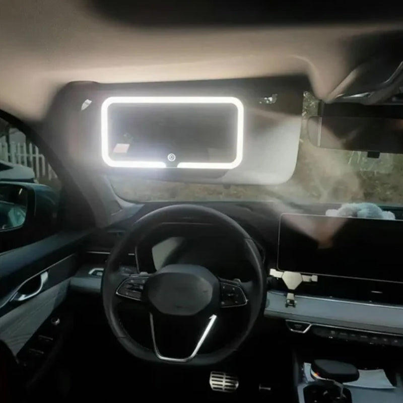 LED-sminkspegel för solskydd i bilen
