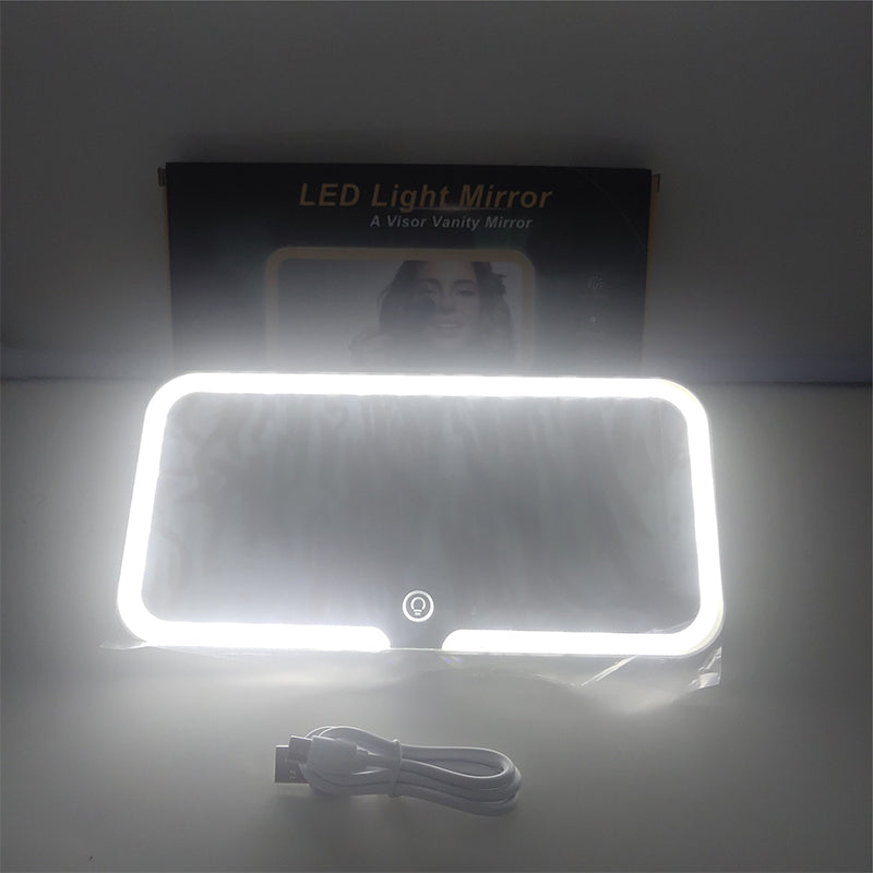 LED-sminkspegel för solskydd i bilen