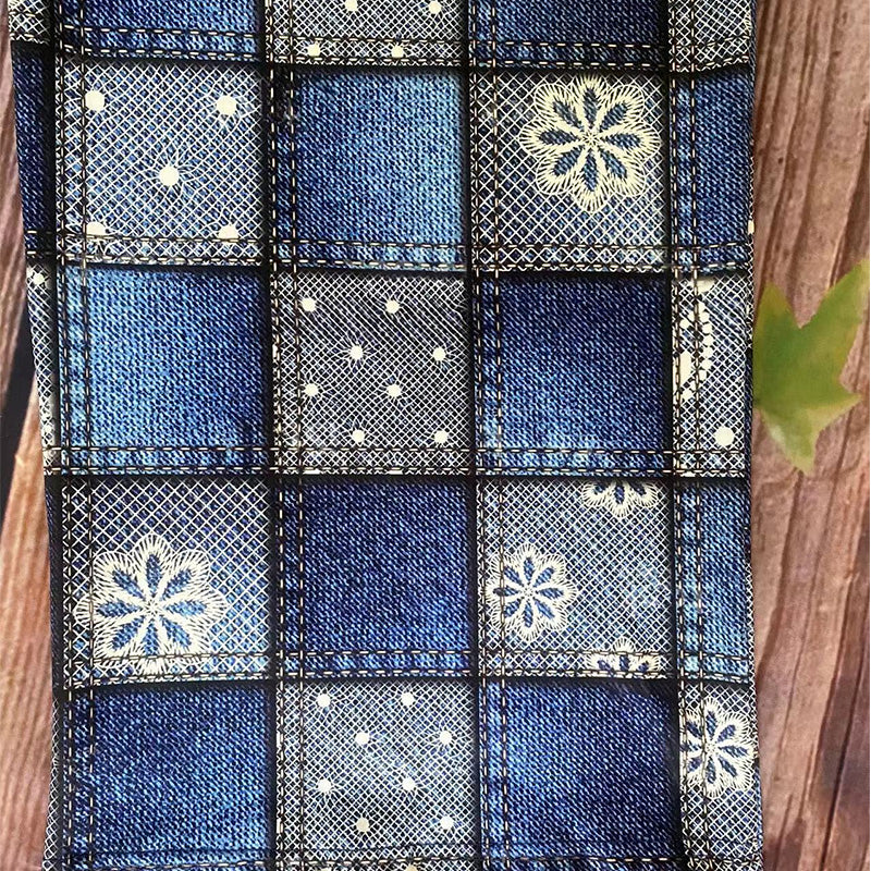 Patchwork-Damenhose med långt ben