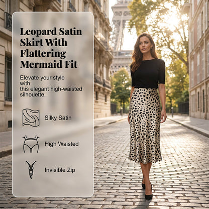 Leopard utskrift fläck Midi kjol