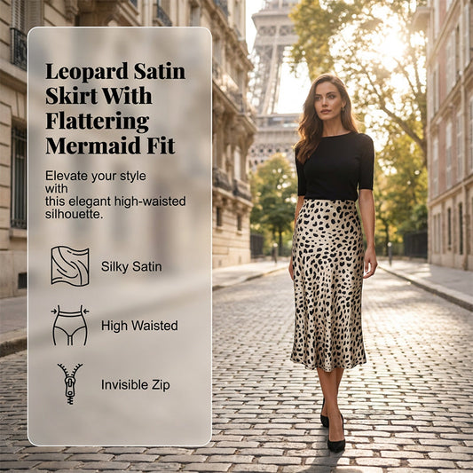 Leopard utskrift fläck Midi kjol