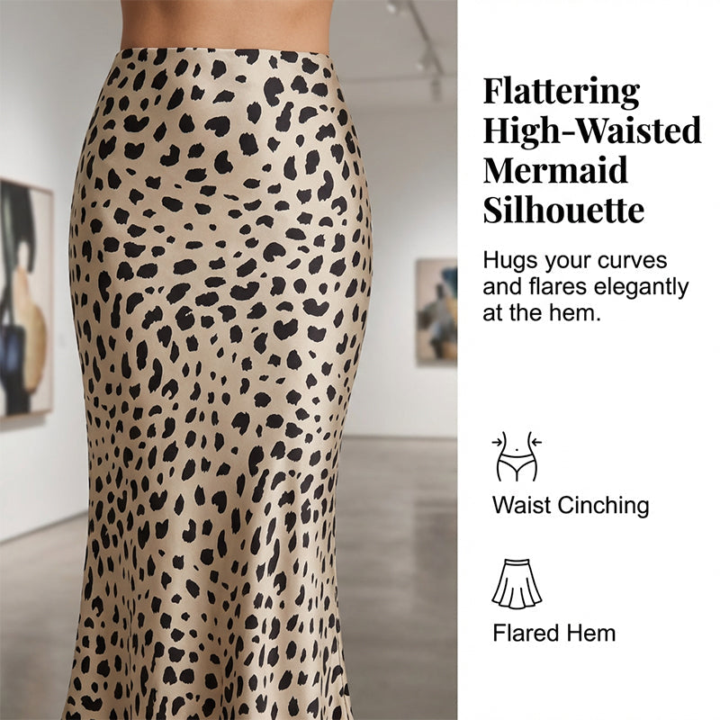 Leopard utskrift fläck Midi kjol
