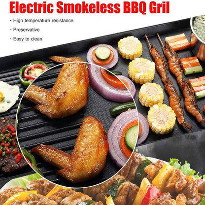 Elektrisk grill med dubbla matlagningszoner