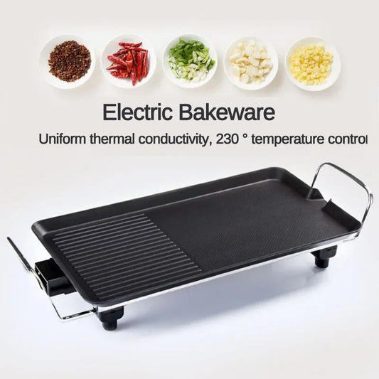 Elektrisk grill med dubbla matlagningszoner
