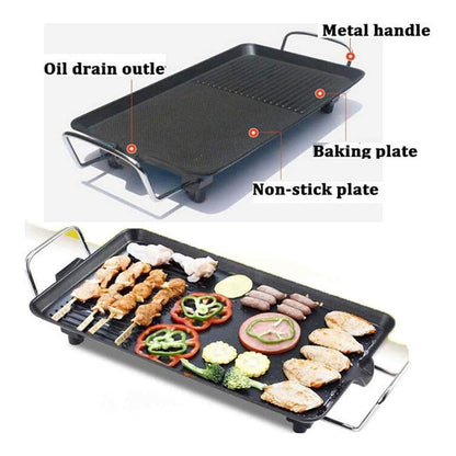 Elektrisk grill med dubbla matlagningszoner