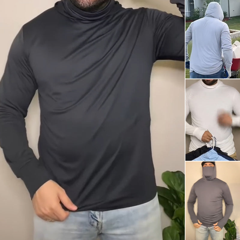 Lätt, snabbtorkande huvtröja för män med UV-skyd