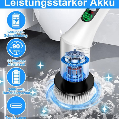 Elektrisk roterande skrubbtrådlös powerborst