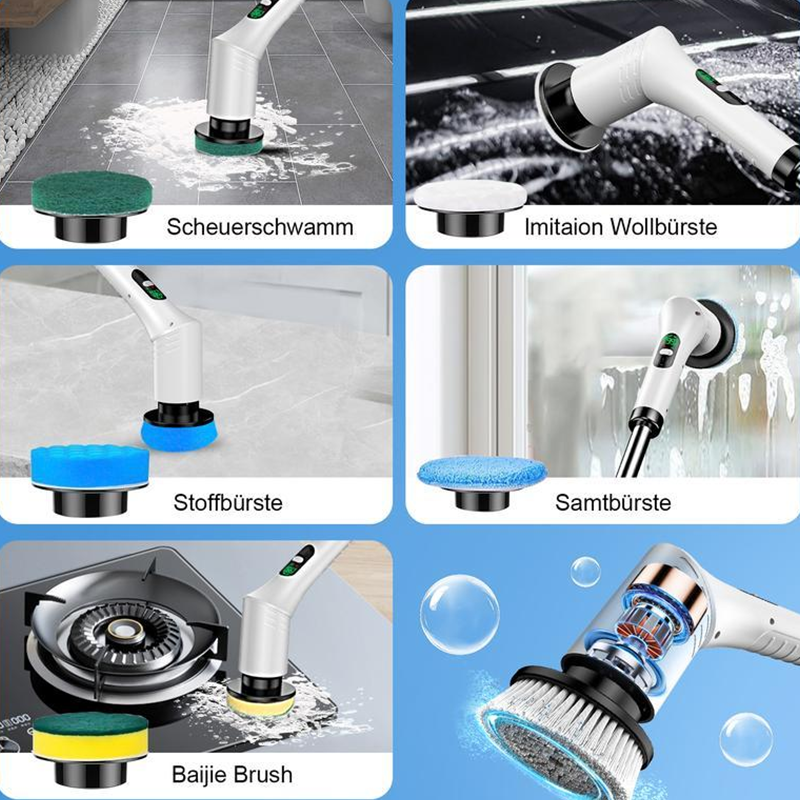 Elektrisk roterande skrubbtrådlös powerborst