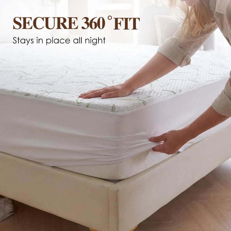 🌿 50 % RABATT NU! 🛏️ Bambufiber vattentät madrasskydd – andningsbart, allergivänligt & tyst för en ren sovmiljö 💤