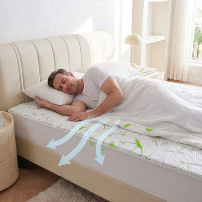 🌿 50 % RABATT NU! 🛏️ Bambufiber vattentät madrasskydd – andningsbart, allergivänligt & tyst för en ren sovmiljö 💤