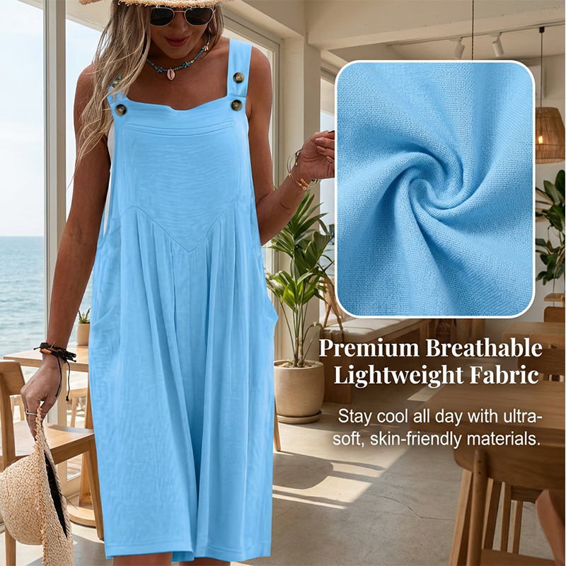 👗 50% RABATT! 🌸 Ärmlös Jumpsuit med Vida Ben För Sommarbrisen – Lätt Tyg, Ledig Passform & Perfekt För En Stilig & Avslappnad Look ☀️