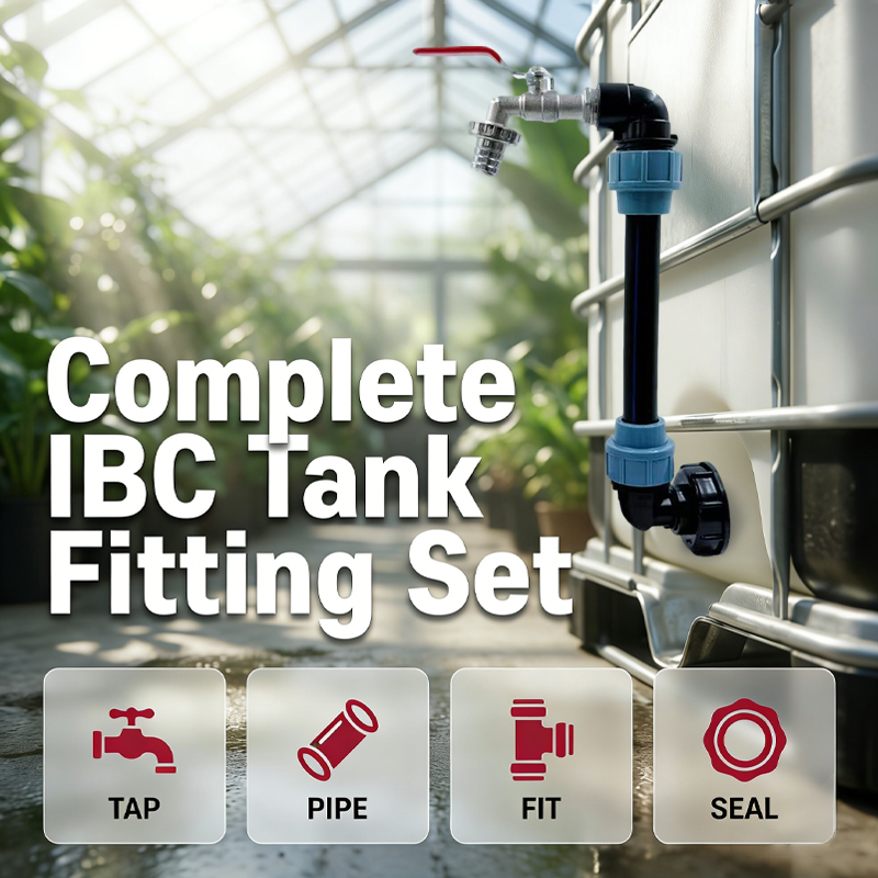 🚰 Tidsbegränsad 50 % rabatt! 💧 Tillbehörsset för IBC-tank – Läckagesäker kran i zinklegering, verktygsfri installation, kompletta tillbehör ✨