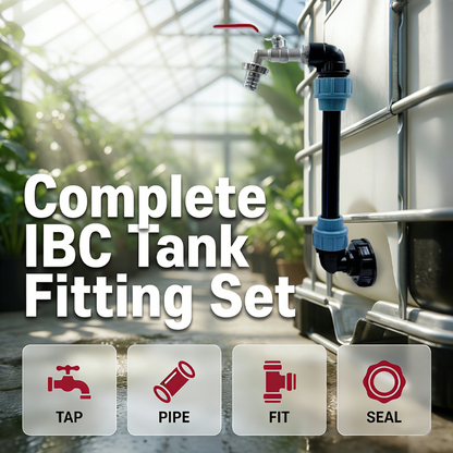 🚰 Tidsbegränsad 50 % rabatt! 💧 Tillbehörsset för IBC-tank – Läckagesäker kran i zinklegering, verktygsfri installation, kompletta tillbehör ✨