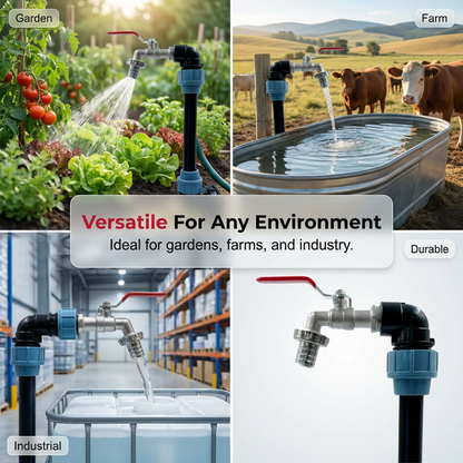 🚰 Tidsbegränsad 50 % rabatt! 💧 Tillbehörsset för IBC-tank – Läckagesäker kran i zinklegering, verktygsfri installation, kompletta tillbehör ✨