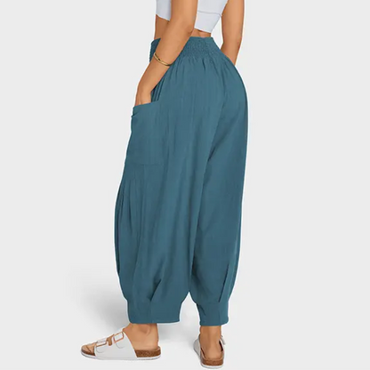 Dambyxor Casual Lös Hög Midja Harembyxor