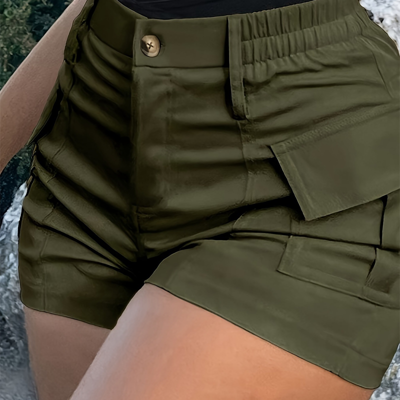 🥳SOMMARREA🥳💞50K+ SÅLDA!💥50% RABATT! 🔥Damshorts med hög midja och fickor — Fri frakt vid köp av två