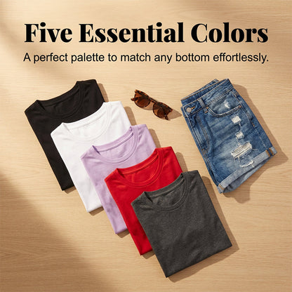 5-pack mångsidiga enfärgade T-shirts