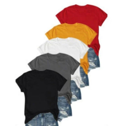5-pack mångsidiga enfärgade T-shirts