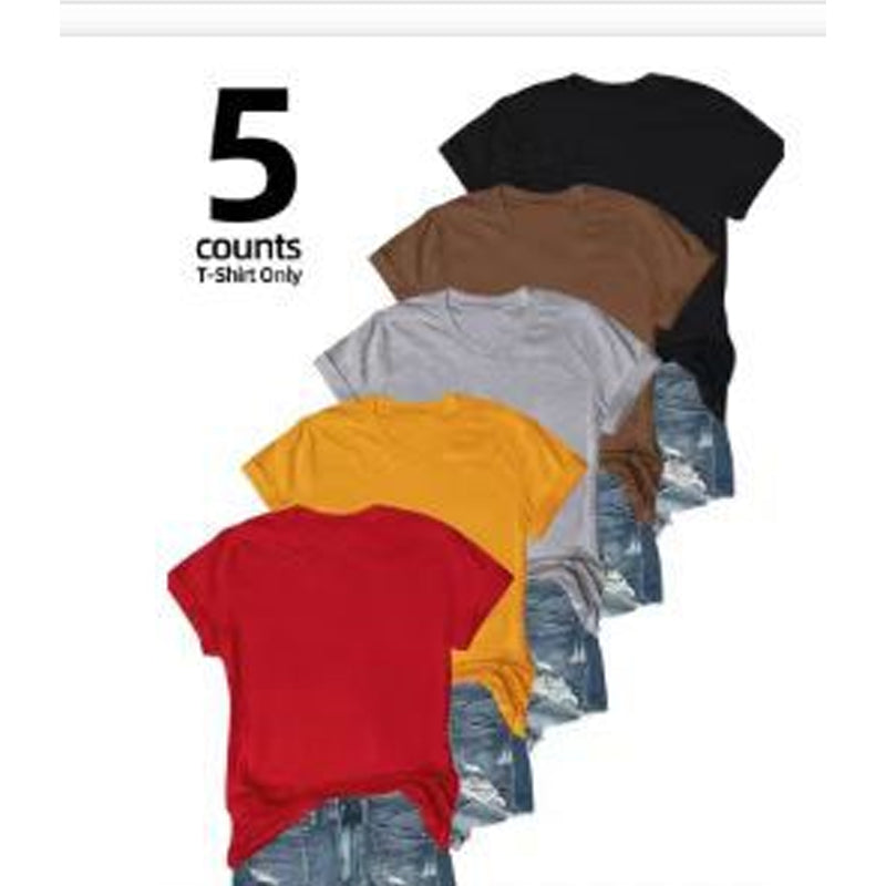 5-pack mångsidiga enfärgade T-shirts
