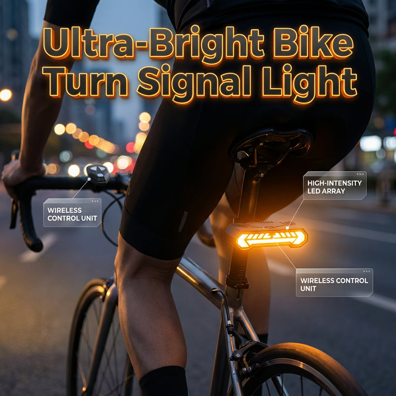 🚴 50% RABATT! 🔦 Trådlös Cykelblinkerslampa – Uppladdningsbar, Vattentät & Perfekt för Nattcykling 💡