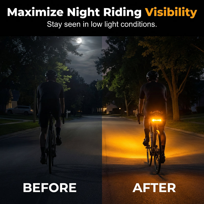 🚴 50% RABATT! 🔦 Trådlös Cykelblinkerslampa – Uppladdningsbar, Vattentät & Perfekt för Nattcykling 💡