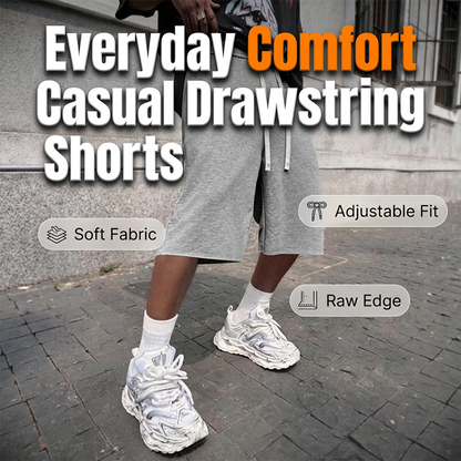 Mäns Casual Drawstring Knälängd Shorts