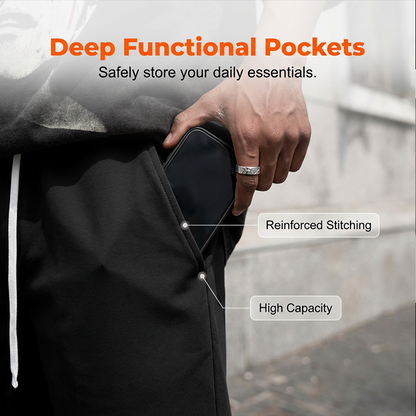 Mäns Casual Drawstring Knälängd Shorts