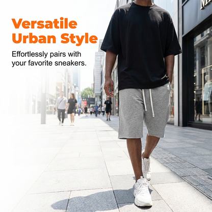 Mäns Casual Drawstring Knälängd Shorts