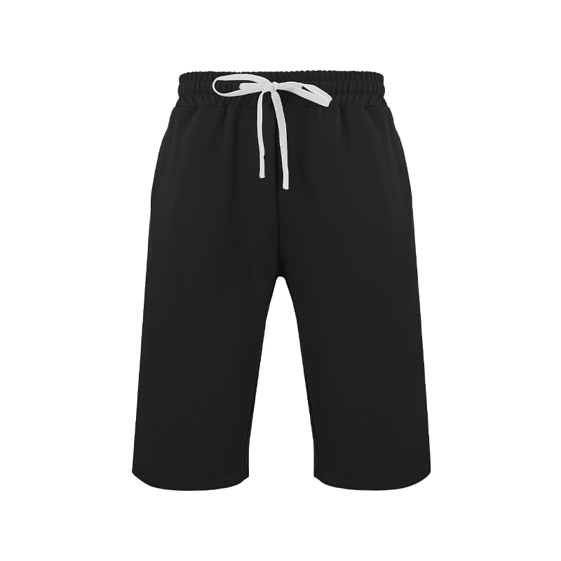Mäns Casual Drawstring Knälängd Shorts