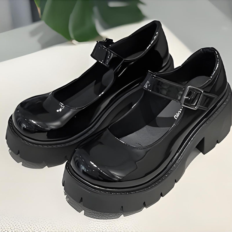Styliska Mary-Jane-skor för kvinnor med blocksko