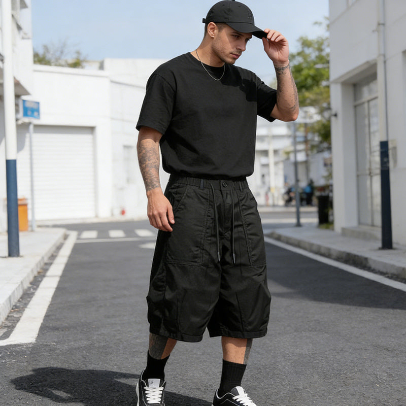 Herr Plus Size Casual Dragsko Capribyxor